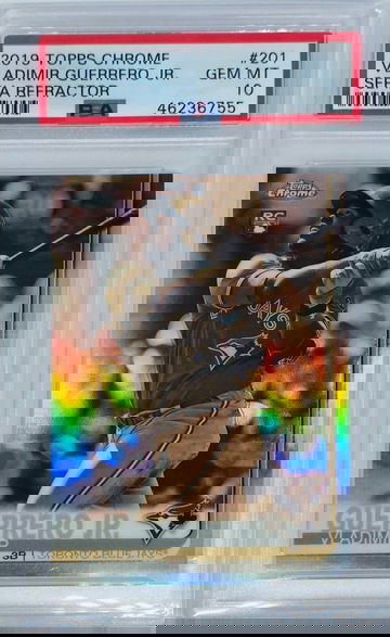 VLADIMIR GUERRERO JR. 2019 TOPPS CHROME RC #201 SEPIA REFRACTOR PSA 10 GEM MINT 