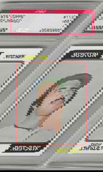 1974 Topps Baseball Card Dick Drago #113 PSA 7 Boston Red Sox