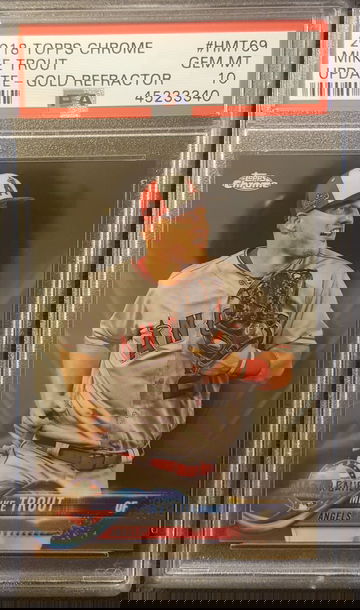 2018 Topps Chrome Update Gold Refractor Mike Trout 20/50 PSA 10 Los Angeles Angels