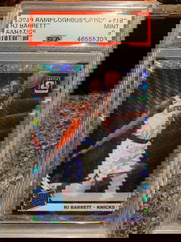 Psa 9 RJ Barrett Donruss optic Silver wave Prizm Fanatics 