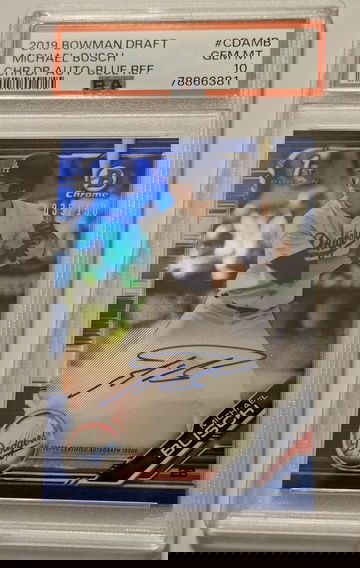 2019 Bowman Draft Michael Busch /150 Blue Refractor Auto PSA 10 RC Rookie 1st Chrome Autograph Cubs Dodgers Gem Mint
