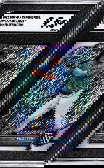 2022 Bowman Chrome Dru Baker BCP-176 Shimmer Refractor
