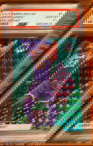 2019-20 Panini Mosaic Lebron James Green Mosaic PSA 10