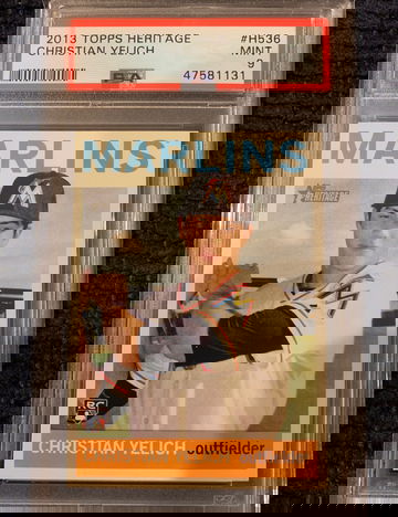 2013 Topps Heritage Christian Yelich Rookie  PSA 9