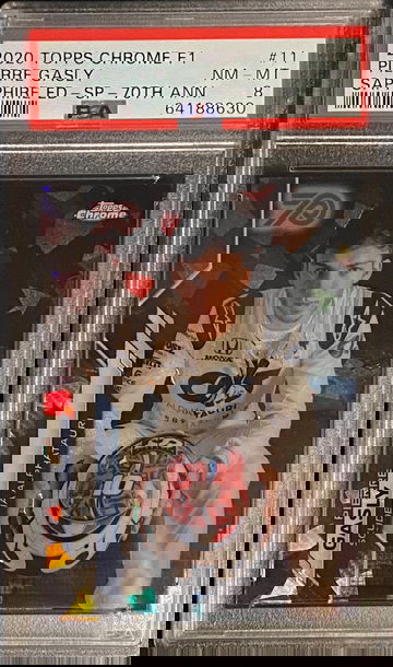 2020 Topps Chrome Sapphire F1 Pierre Gasly 70th Anniversary Refractor /70 SP IV Image Variation Formula 1 