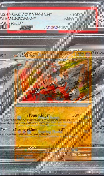 2024 Pokémon Hisuian Arcanine Twilight Masquerade 100/167 PSA 9 Mint
