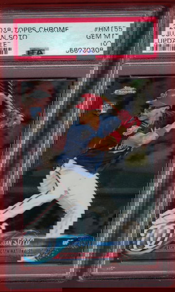 2018 TOPPS CHROME UPDATE JUAN SOTO PSA 10 ROOKIE CARD RC #HMT55!