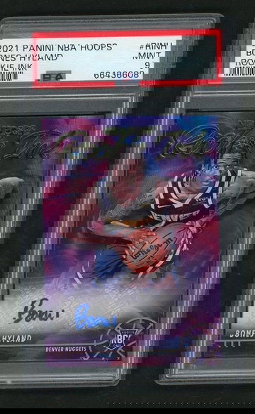2021 Panini NBA Hoops Rookie Ink Bones Hyland #RI-NH RC Auto PSA 9