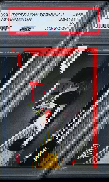 2024 TOPPS NOW FORMULA 1 LEWIS HAMILTON SENNA TRIBUTE #68 PSA 10