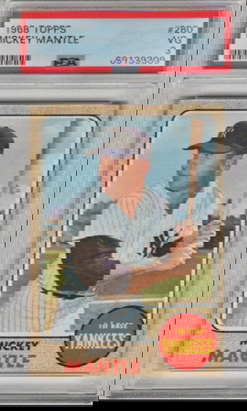 1968 Topps Mickey Mantle card #280 PSA 3