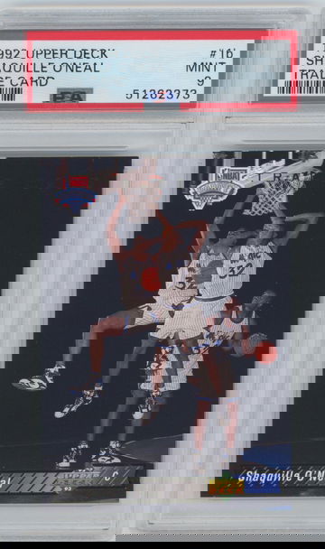 1992 Upper Deck Shaquille O'Neal #1b Rookie RC Trade Card PSA 9 Mint