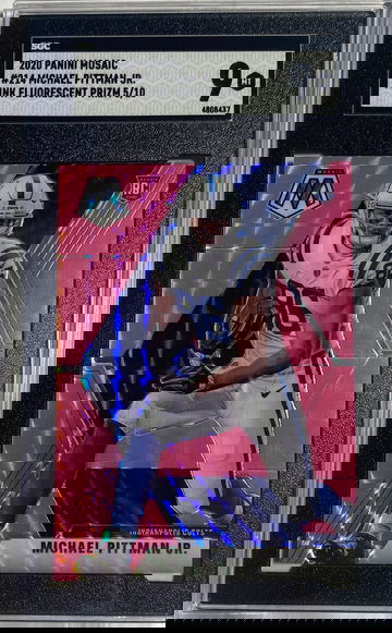 2020 Mosaic Michael Pittman Jr. Pink Fluorescent Prizm Rookie RC 5/10 SGC 9