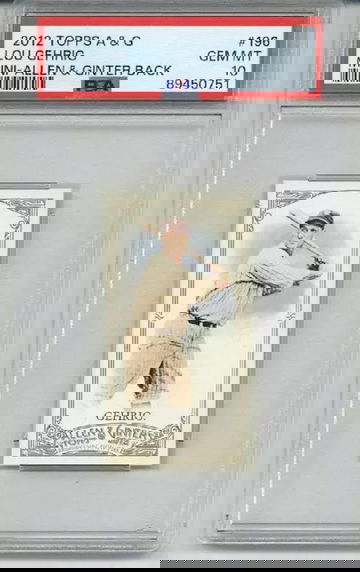 2012 TOPPS ALLEN & GINTER MINI A&G BACK LOU GEHRIG YANKEES PSA 10 LOW POP