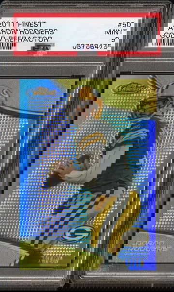 2011 Finest Aaron Rodgers Gold Refractor 19/50 PSA 9