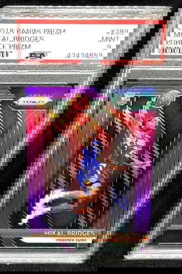 Mikal Bridges 2018 Prizm Purple /75 PSA 9 Mint Rookie RC