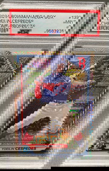 2024 Bowman Mega Box Yoeilin Cespedes Mojo Refractor PSA 9