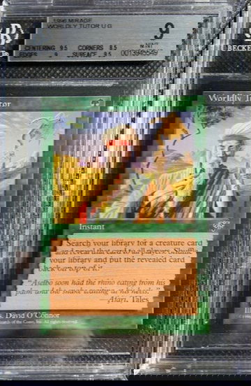 1996 MTG Magic The Gathering Mirage Worldly Tutor U G BGS 9 MINT Vintage