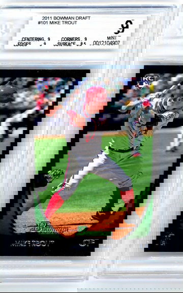 MIKE TROUT 2011 Bowman Draft Rookie Card RC #101 BGS 9 Mint LA Angels MVP