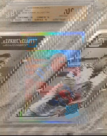Ezekiel Elliott 2016 Donruss Optic Holo Silver Prizm BGS 10 Pristine Pop 4