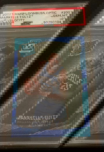 2017 Donruss Optic #200 Markelle Fultz Rated Rookie RC Blue Velocity Prizm PSA 10 Gem Mint