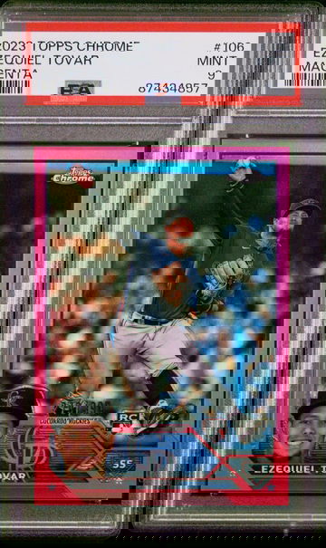 2023 Topps Chrome Magenta Ezequiel Tovar #106 PSA 9 /399 Rockies