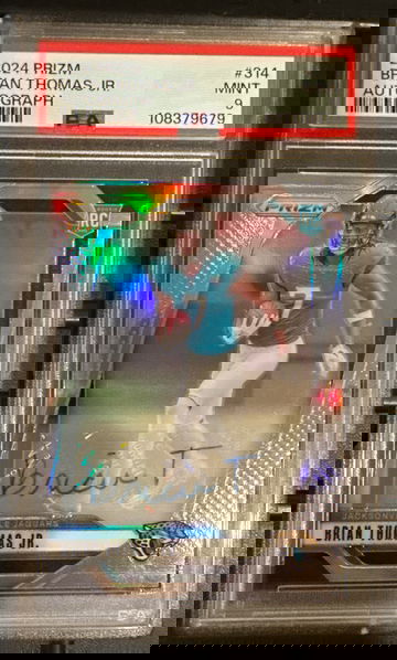 2024 Panini Prizm Brian Thomas JR Silver Auto PSA 9