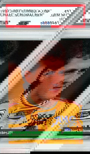 1992 GRID FORMULA ONE MICHAEL SCHUMACHER #51 ROOKIE PSA 10 GEM MT