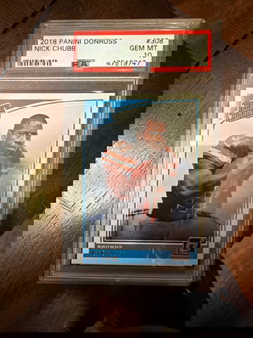 2018 Panini Donruss #308 Nick Chubb – PSA 10 GEM MINT (Cert #47519747)
