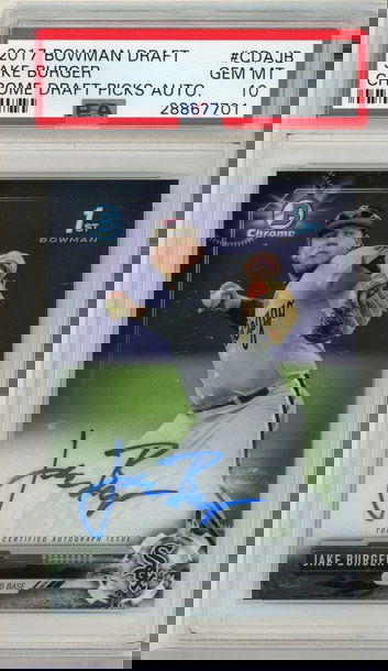 2017 Bowman Chrome Draft Picks Auto Jake Burger PSA 10