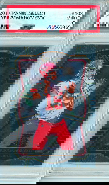 Patrick Mahomes 2017 Panini Select Premier Level #103 PSA 9 Mint (0948)