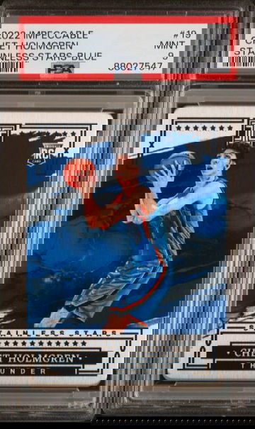 2022 Panini Impeccable Chet Holmgren Stainless Stars Blue #/75 #19 PSA 9 [BK-2A.20]