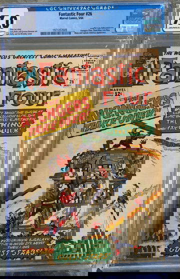 Fantastic Four #26 (1964) CGC 7.0 -- O/w to white pages; Conc. 1st Thing v. Hulk