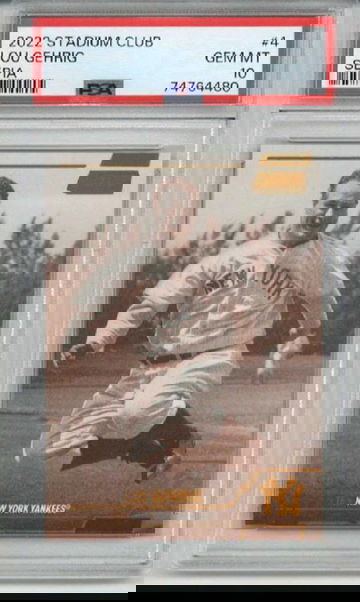 2022 TOPPS STADIUM CLUB SEPIA #4 LOU GEHRIG CARD YANKEES PSA 10 LOW POP RARE