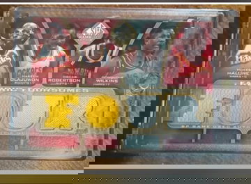 2009 SP Game Used Quad Patches Olajuwon/Wilkins/Robertson/Malone /5