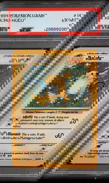 1999 Pokemon Base Set Holo Raichu #14 PSA 6