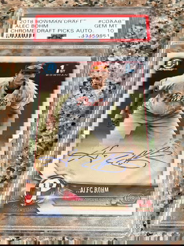 2018 Bowman Draft Chrome Draft Picks Alec Bohm PSA 10 GEM MT