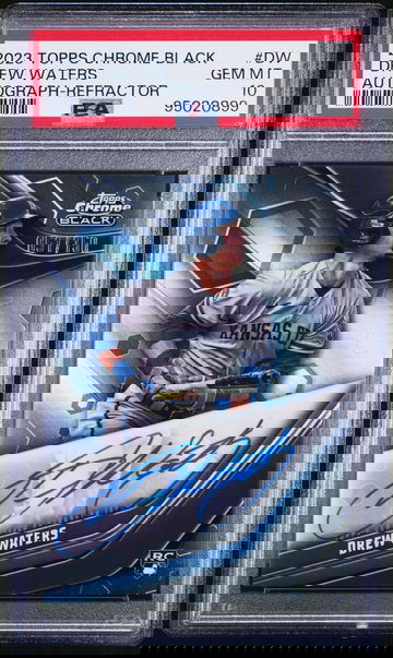 2023 Topps Chrome Black Autographs Autograph-Refractor Drew Waters #DW /150 PSA 10