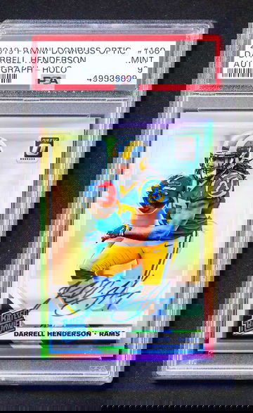 2019 Donruss Optic - Darrell Henderson - Rookie Holo Auto /99 PSA 9 Mint