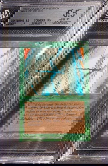 1993 MTG Magic The Gathering Collector's Edition Wall Of Ice U G BGS 8.5