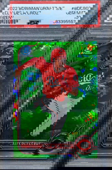 ELLY DE LA CRUZ 2022 BOWMAN DRAFT SAPPHIRE EDITION GREEN PSA 10