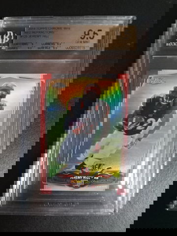 2014 Topps Chrome mini Red Refractor Jeremy Hill #125 RC 3/5 BGS 9.5