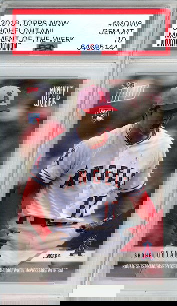 2018 TOPPS NOW MOMENT OF THE WEEK SHOHEI OHTANI #MOW6 ROOKIE RC PSA 10 GEM MT