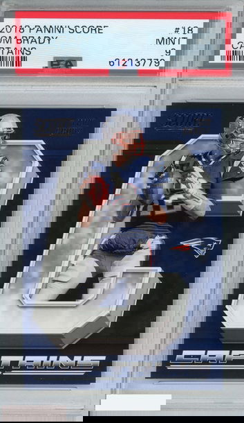 2018 PANINI SCORE CAPTAINS TOM BRADY #18 NEW ENGLAND PATRIOTS PSA 9 MINT