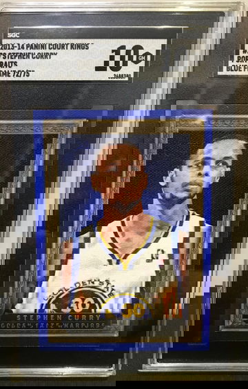 2013 panini court kings #29 stephen curry portrait blue frame /75 sgc10