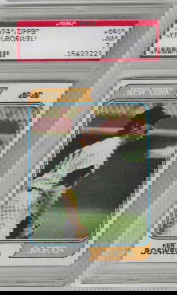 1974 Topps Baseball Card Ken Boswell #645 PSA 7 New York Mets