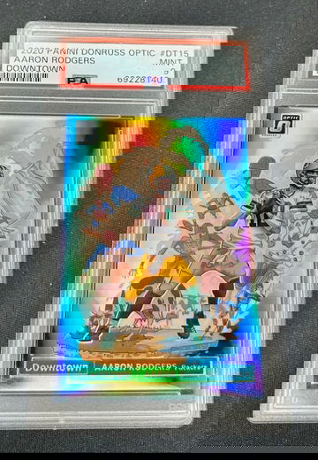 2020 Aaron Rodgers Panini Donruss Optic Downtown Prizm Holo Silver PSA 9 #DT-15 SP