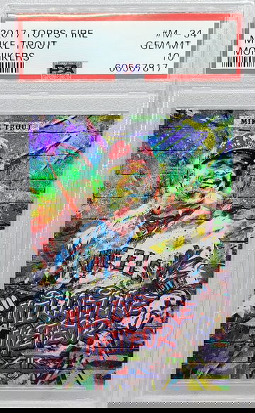 2017 Topps Fire #M-34 Mike Trout Moniker PSA 10 POP 5! RARE!