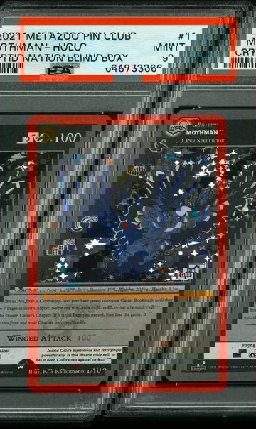 💎🦋 2021 Metazoo Pin Club MOTHMAN- Holo Cryptid Nation 1 Blind Box PSA 9 🚨🧨
