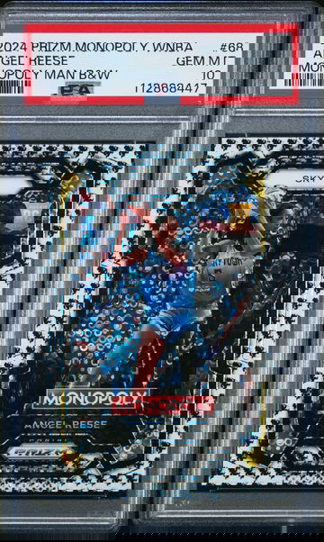  ANGEL REESE 2024 Prizm Monopoly #68 Black & White Running Man SSP Rookie PSA 10 Gem Mint