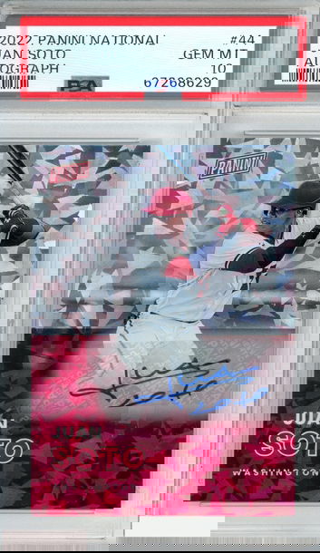 2022 PANINI NATIONAL JUAN SOTO #44 AUTOGRAPH 5 OF 5 PSA 10 GEM MT